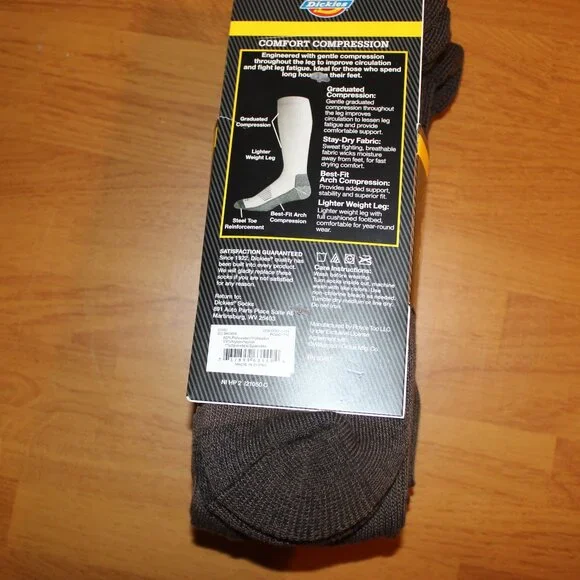 NWT Dickies Gray Light Compression 8-15 mmHg OTC Work Socks Shoe Size 6 - 12 - Picture 7 of 11